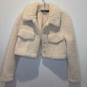 Zara Cream Teddy Jacket